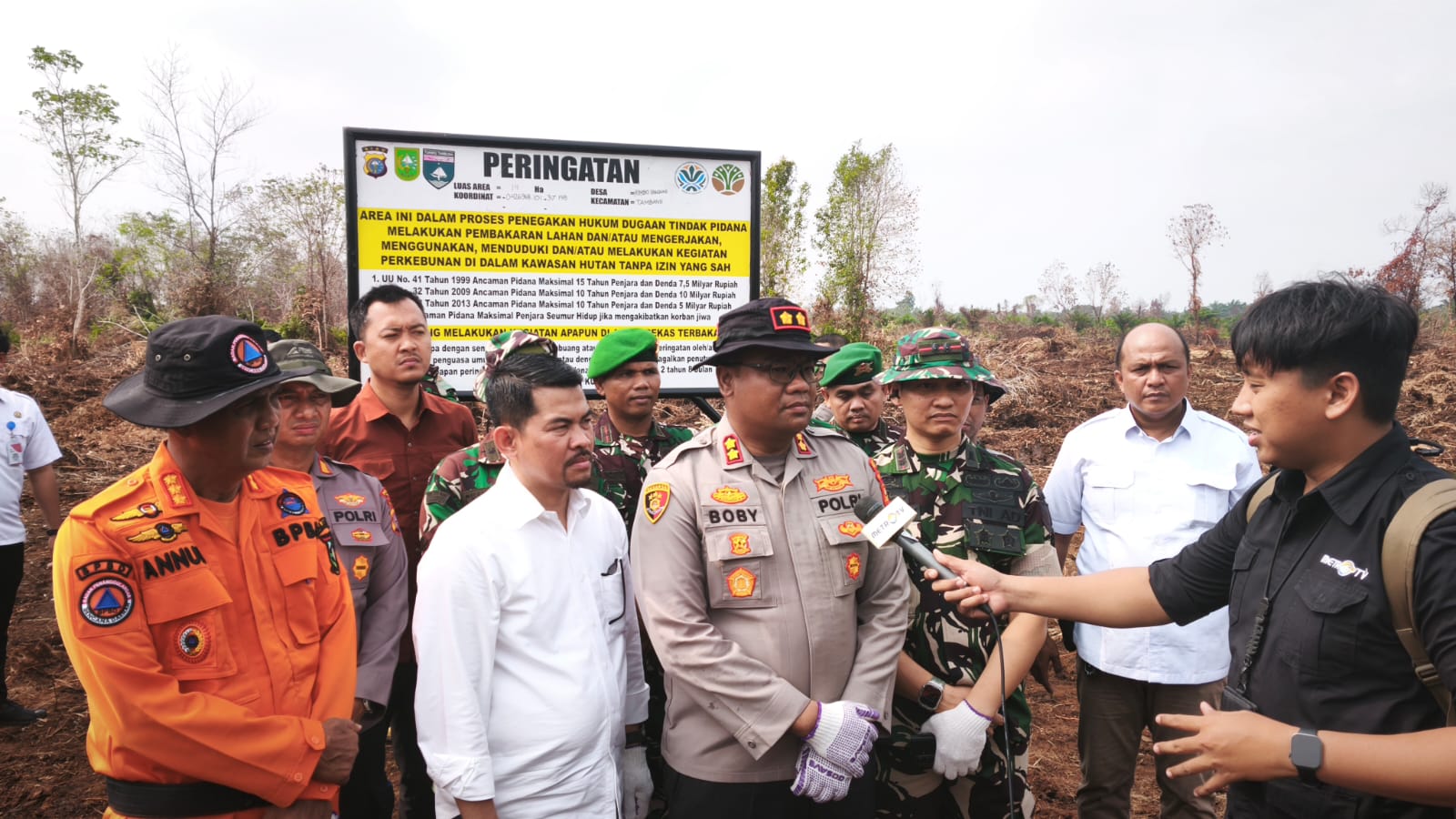 Pasang Plang Peringatan Tegas di Rimbo Panjang: Area Bekas Karhutla Jadi Kawasan Penegakan Hukum